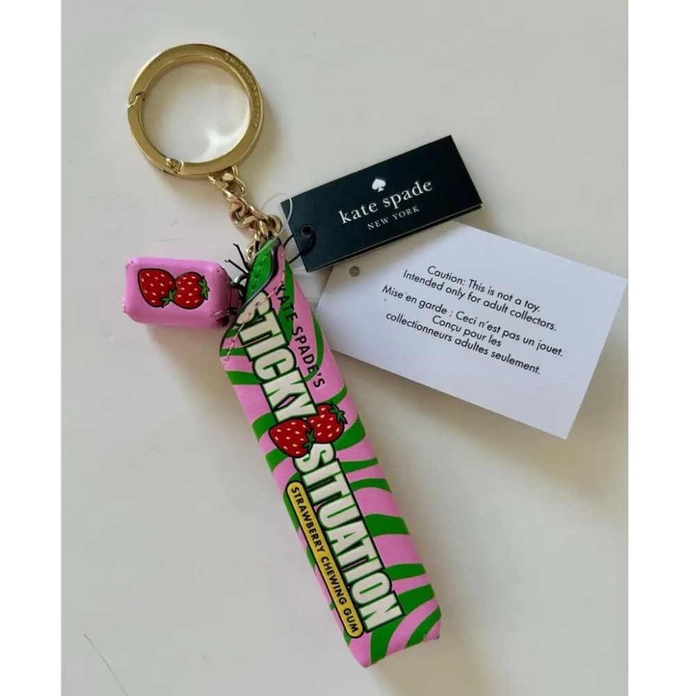 Kate Spade Pink and Green Key Chain or Bag charm